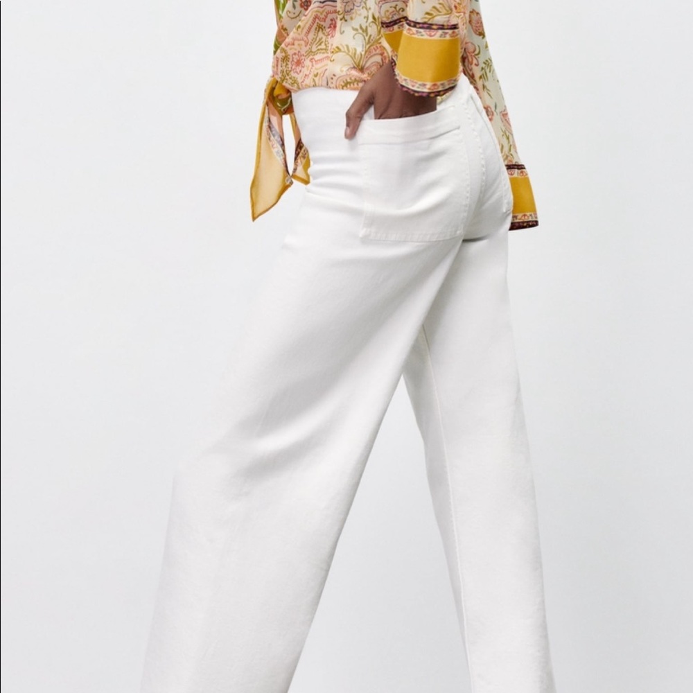 Zara WHITE ZW THE MARINE STRAIGHT JEANS